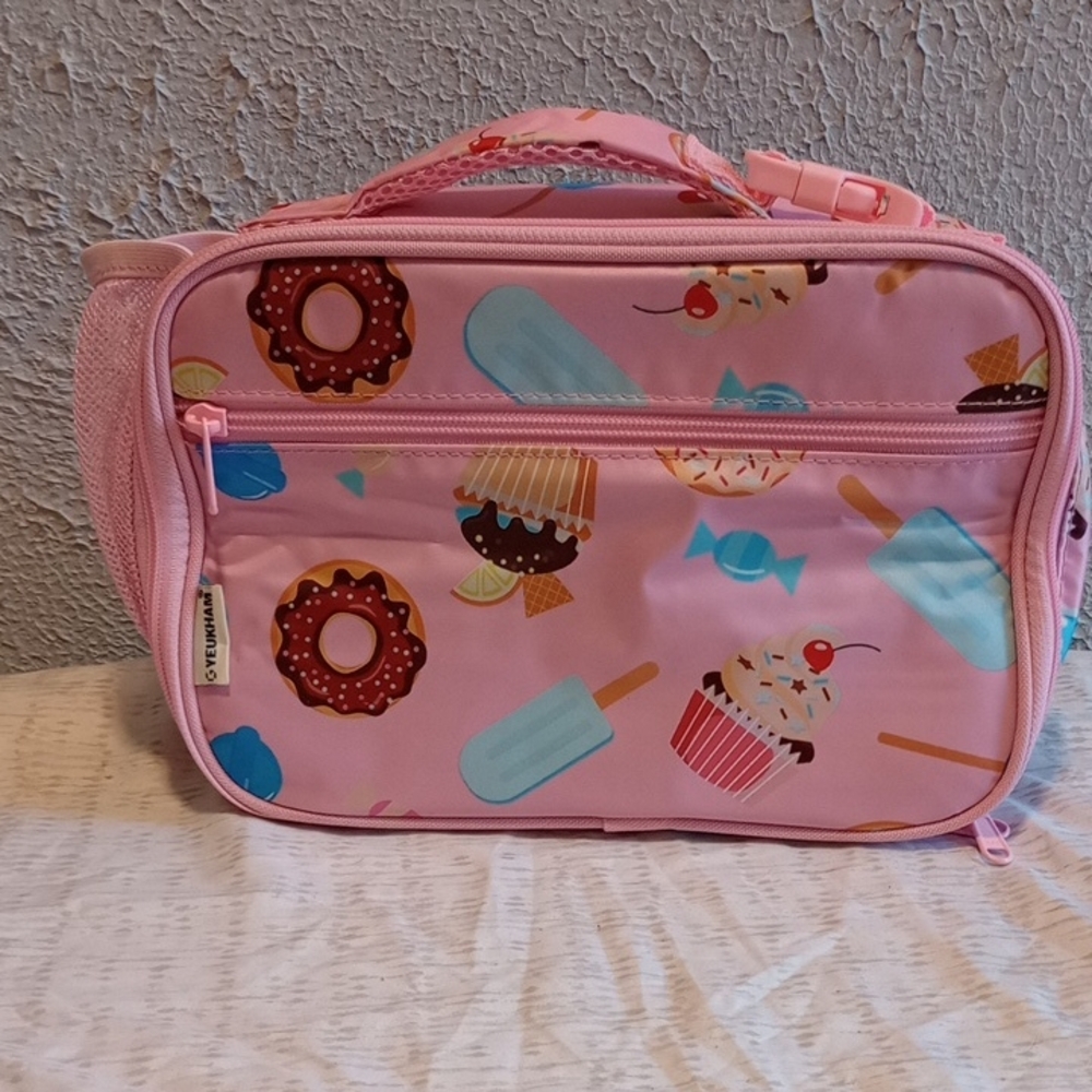 Pink Kids Accessories Bag with Sweet Treats Design
